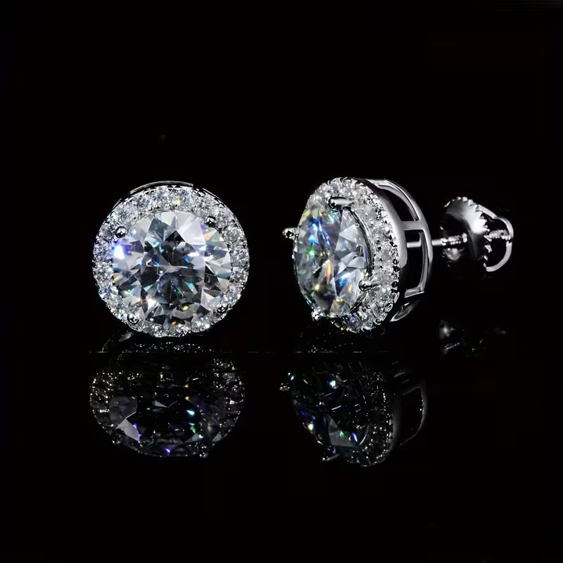 Halo Moissanite Earrings