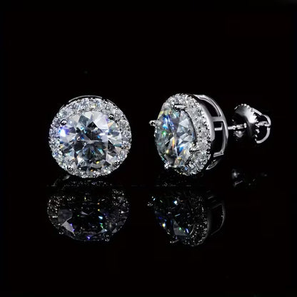 Halo Moissanite Earrings