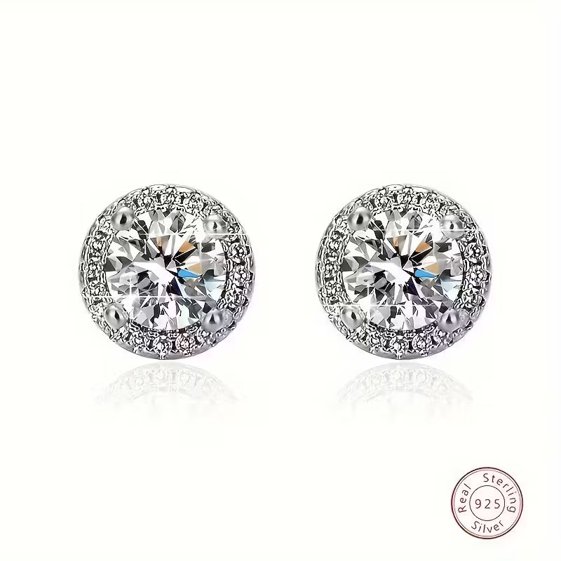 Halo Moissanite Earrings