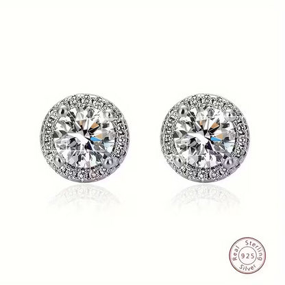 Halo Moissanite Earrings