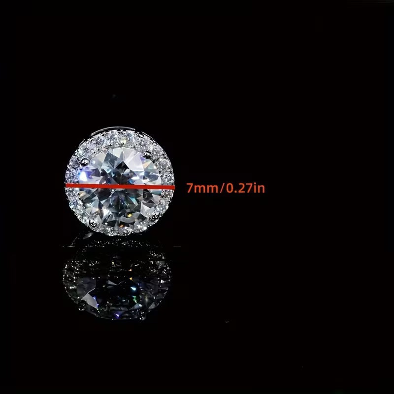 Halo Moissanite Earrings