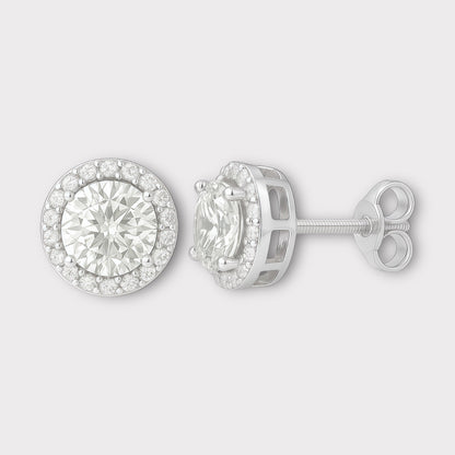 Halo Moissanite Earrings