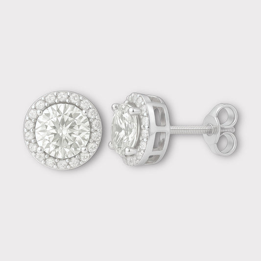 Halo Moissanite Earrings
