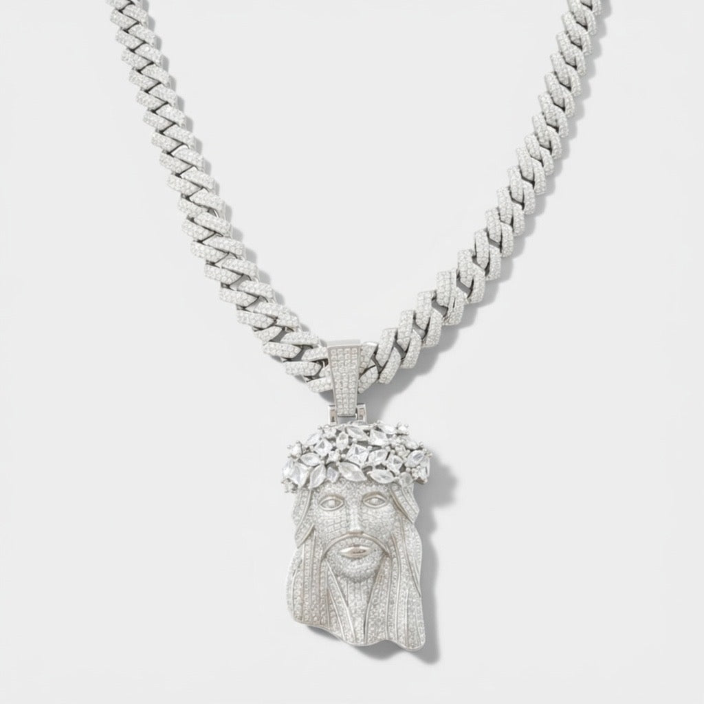 Jesus Cuban Chain Necklace